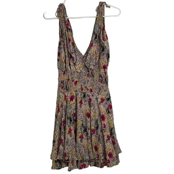 Parker Floral Cinched Waist Dress Size M - Picture 2 of 7